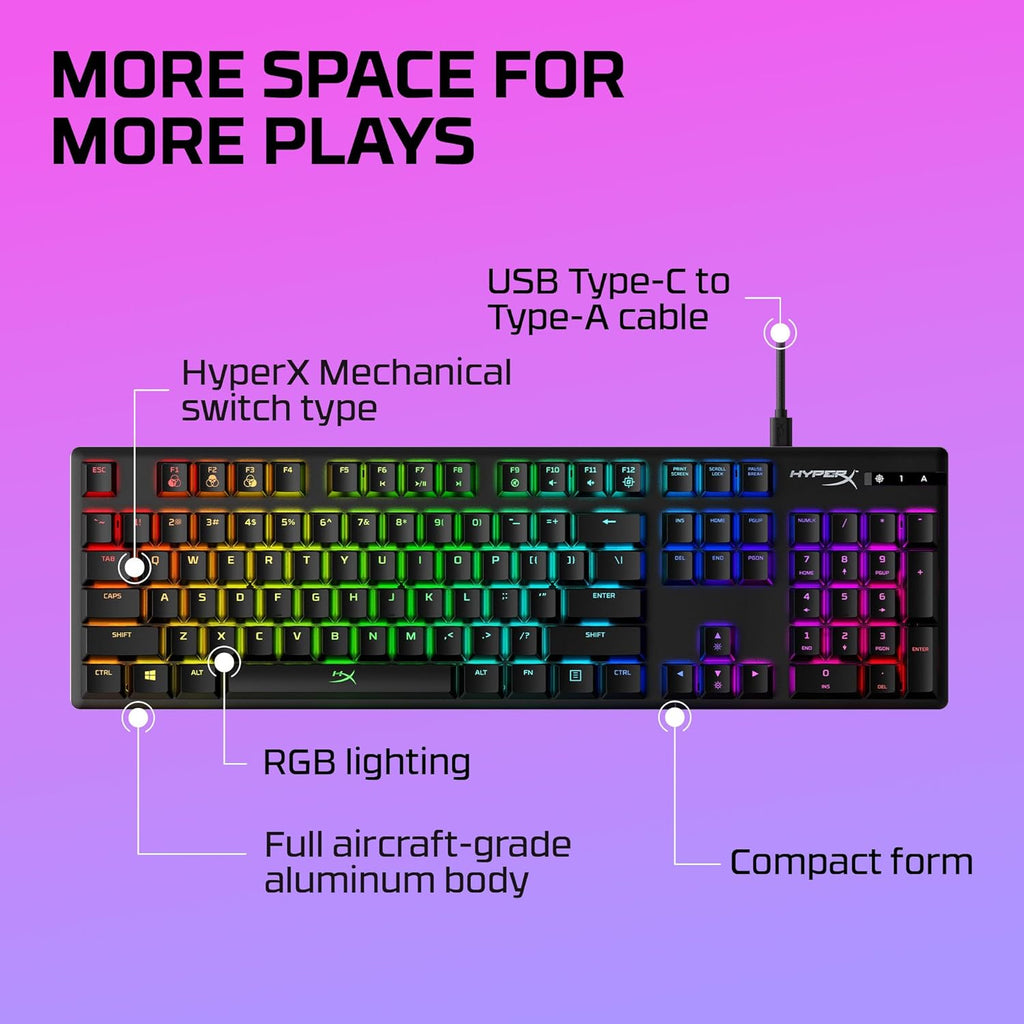 Alloy Origins - Mechanical Gaming Keyboard, Software-Controlled Light & Macro Customization, Compact Form Factor, RGB LED Backlit - Clicky  Blue Switch,