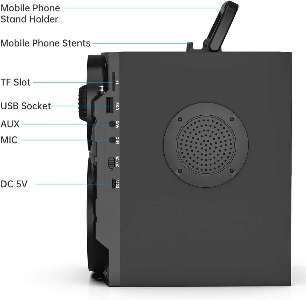 Portable Bluetooth Speaker with Subwoofer Wireless Speakers Outdoor/Indoor Big Support Remote Control FM Radio TF Card MP3 Player Party for Home Camping Iphone Computer PC