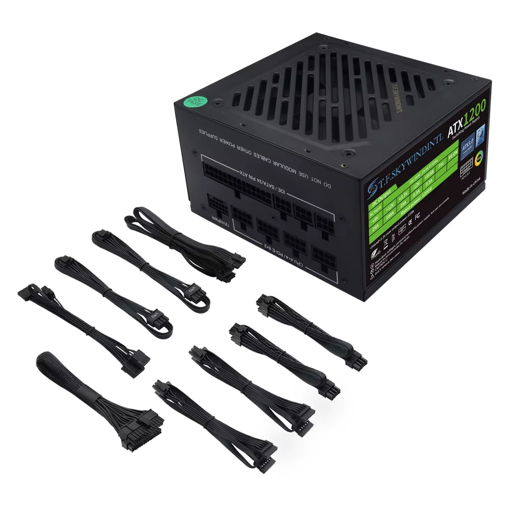 PCIE 5.0 1200W PC Power Supply Full Modular PSU for Power Source 1200W WATT Power Supply ATX PC PSU GPU Gaming Graphics