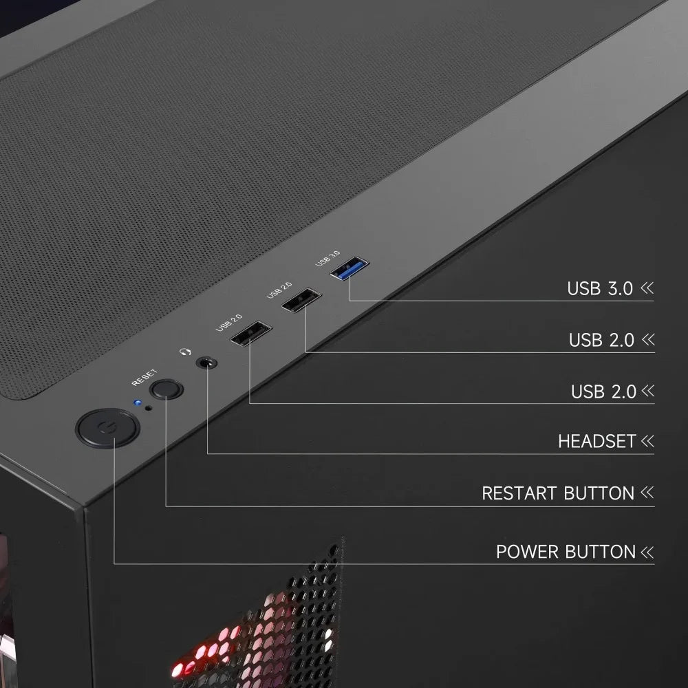 Gaming Desktop PC, Ryzen 7 9700X, RTX5070 12GB,1TB SSD, 32GB DDR5, Black, Windows 11 Home